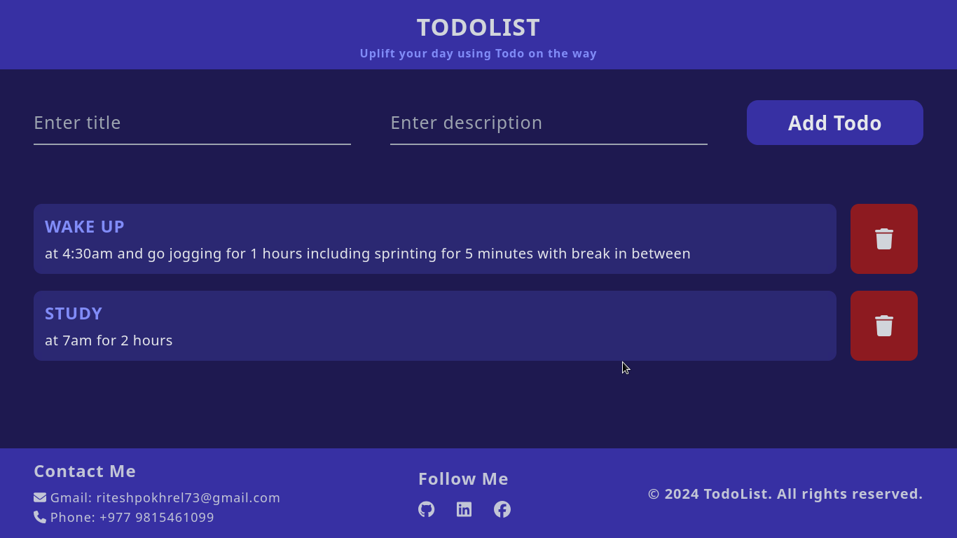 Todolist application